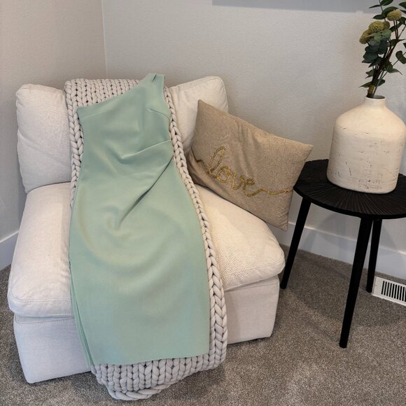 Petal & Pup Nadene One-Shoulder Midi Dress in Mint - Picture 1 of 14